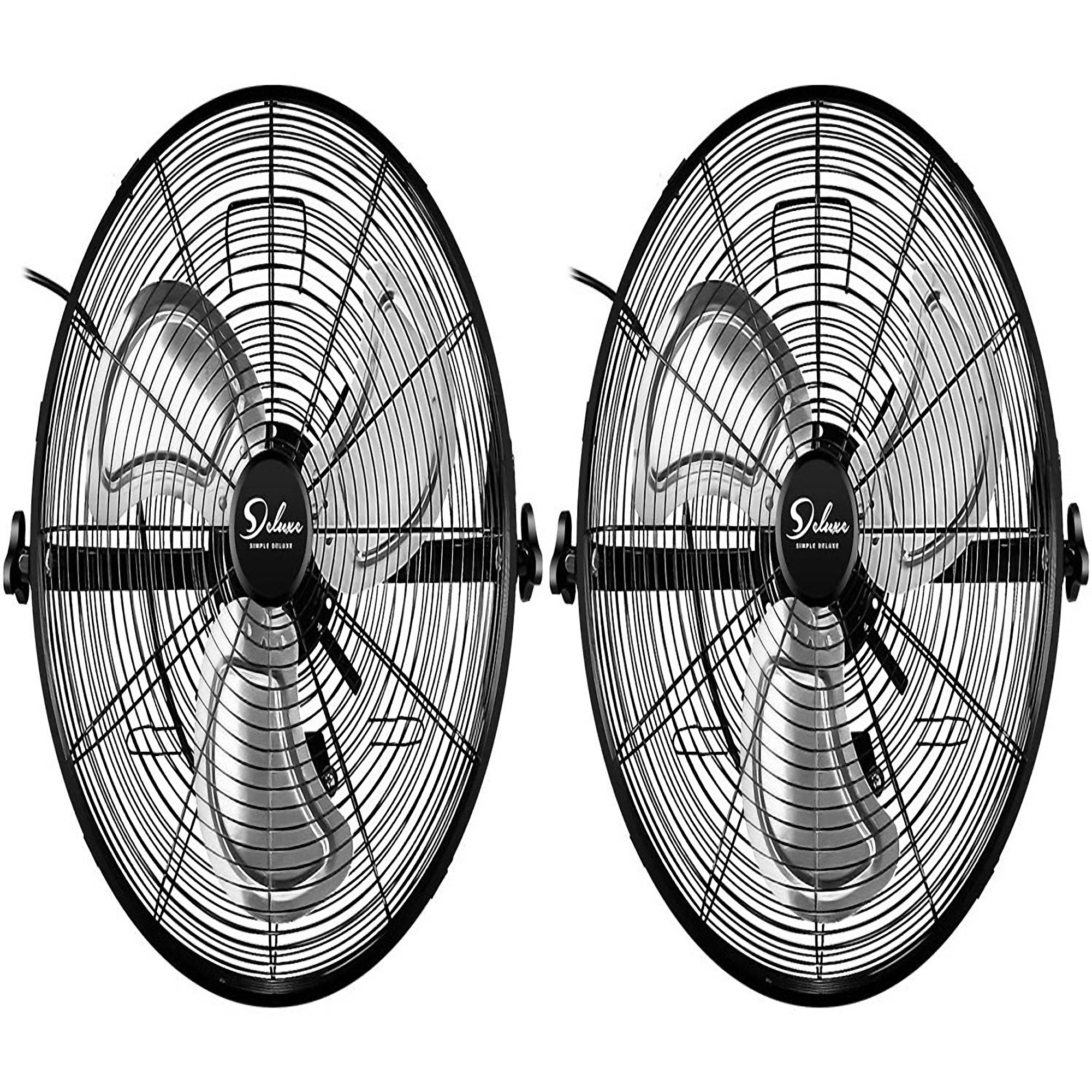 EdenDirect High Velocity Wall Mount Fan — 20in., 3-Speed, 4650 CFM, 360° Oscillating, Rust-Resistant, 2-Pack, Model# WALLMOUNT202